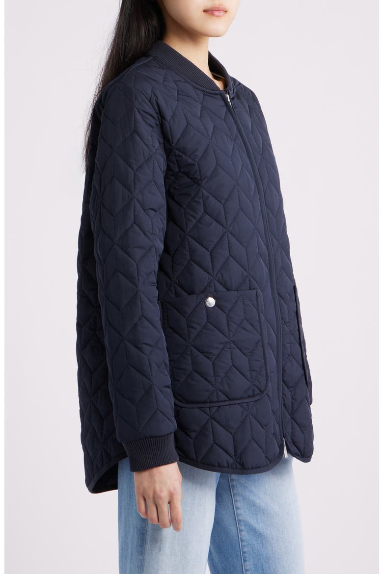 Art Quilted Coat, Alternate, color, DARK INDIGO
