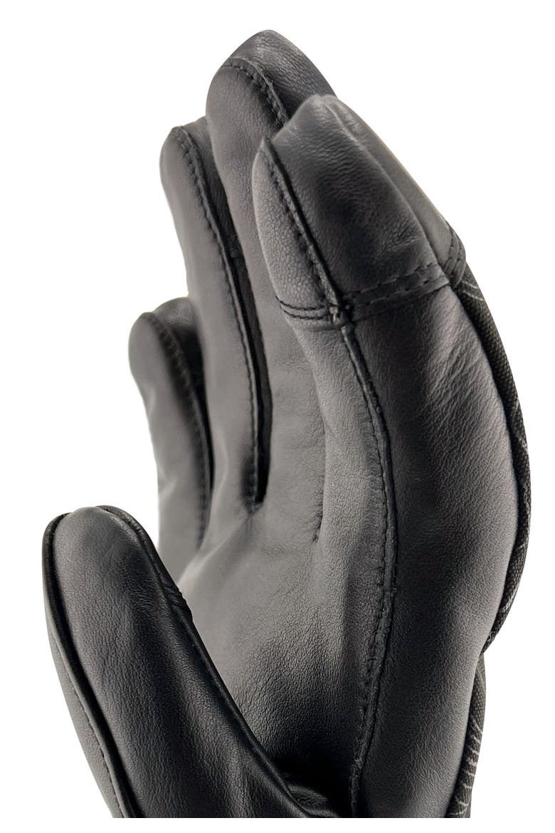 Waterproof Ergo Grip Leather Palm Snow Gloves, Alternate, color, black/ charcoal