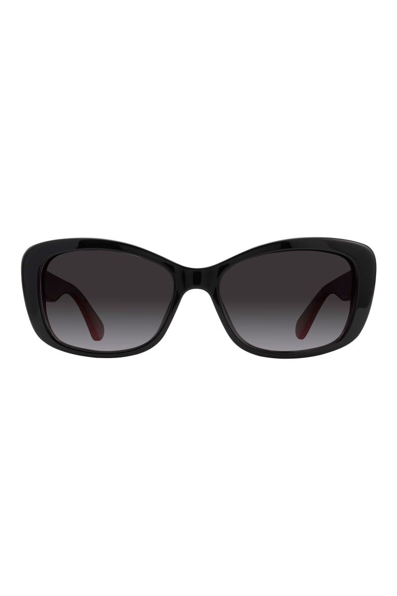 claretta 53mm polarized rectangle sunglasses, Main, color, BLACK PINK