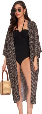 Gottex Beach Life Mika Short Sleeves Swim Cover Up Robe