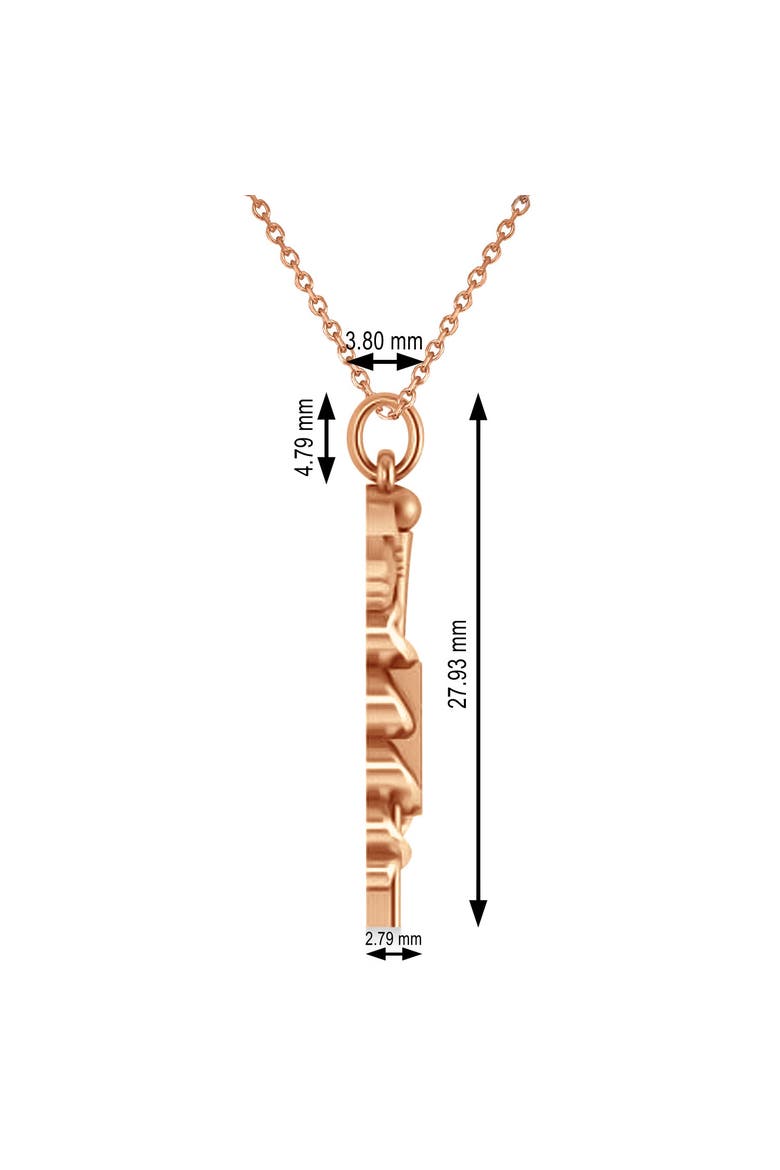 Medical RX Pharmacy Symbol Pendant Necklace 14k, Alternate, color, rose gold