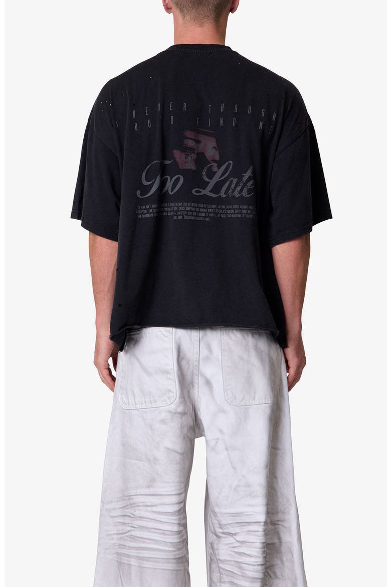 Too Late Distressed Graphic T-Shirt, Alternate, color, WASHED BLACK
