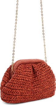 MANGO Amalfi Crochet Straw Clutch