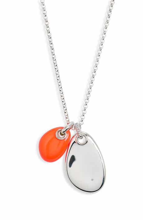 John Hardy Diamond Bail Enamel Pendant Necklace