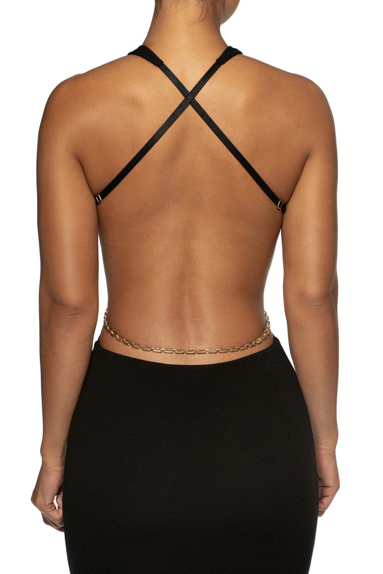 Empress Open Back Body-Con Midi Dress, Alternate, color, NOIR