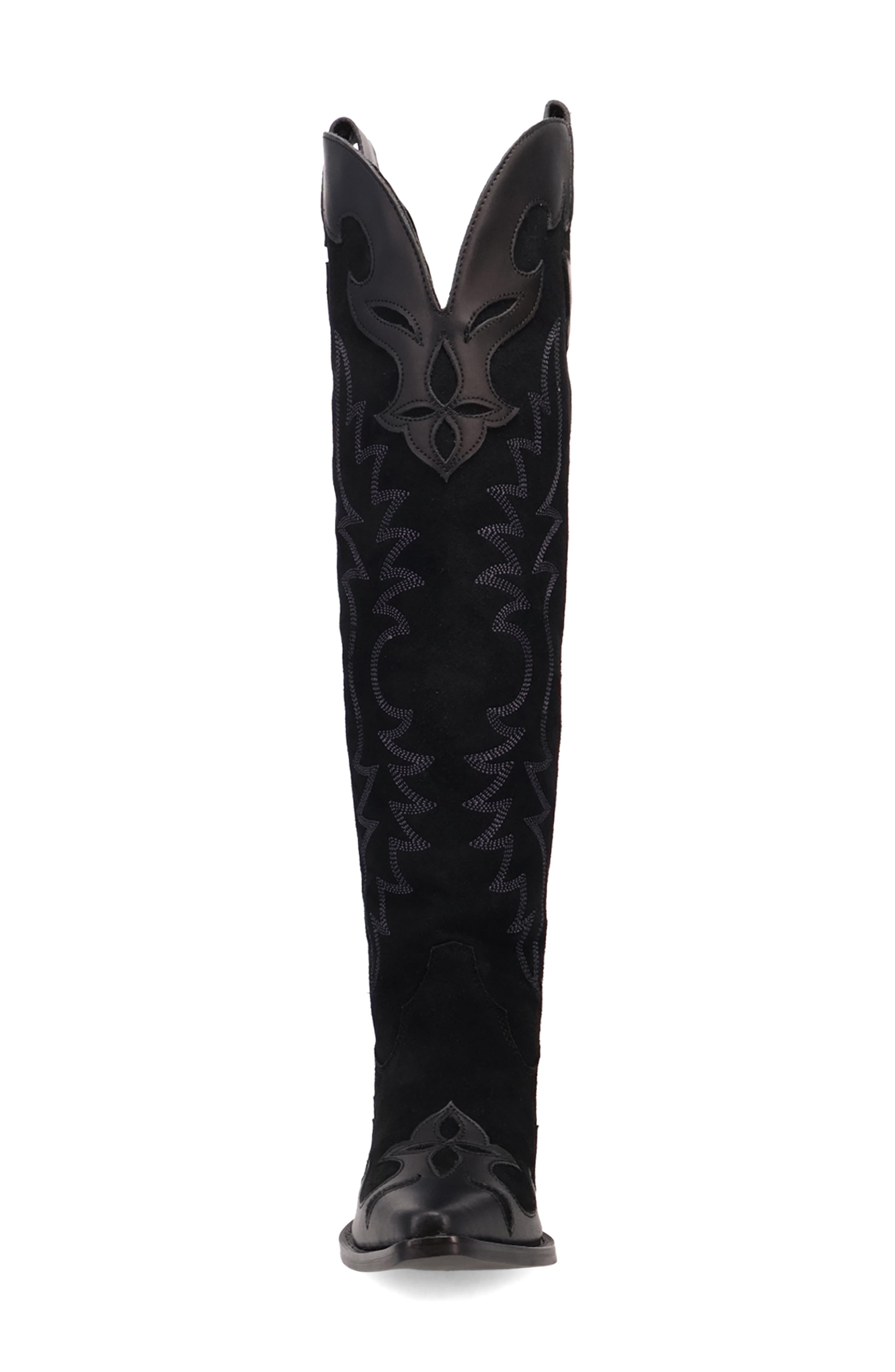 Dingo Drama Queen Over the Knee Western Boot, Alternate, color, Black