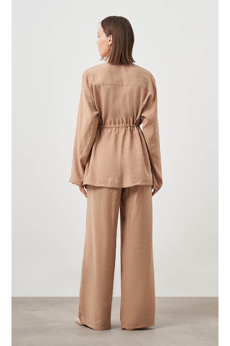Cinched Waist Shirt Jacket, Alternate, color, Beige