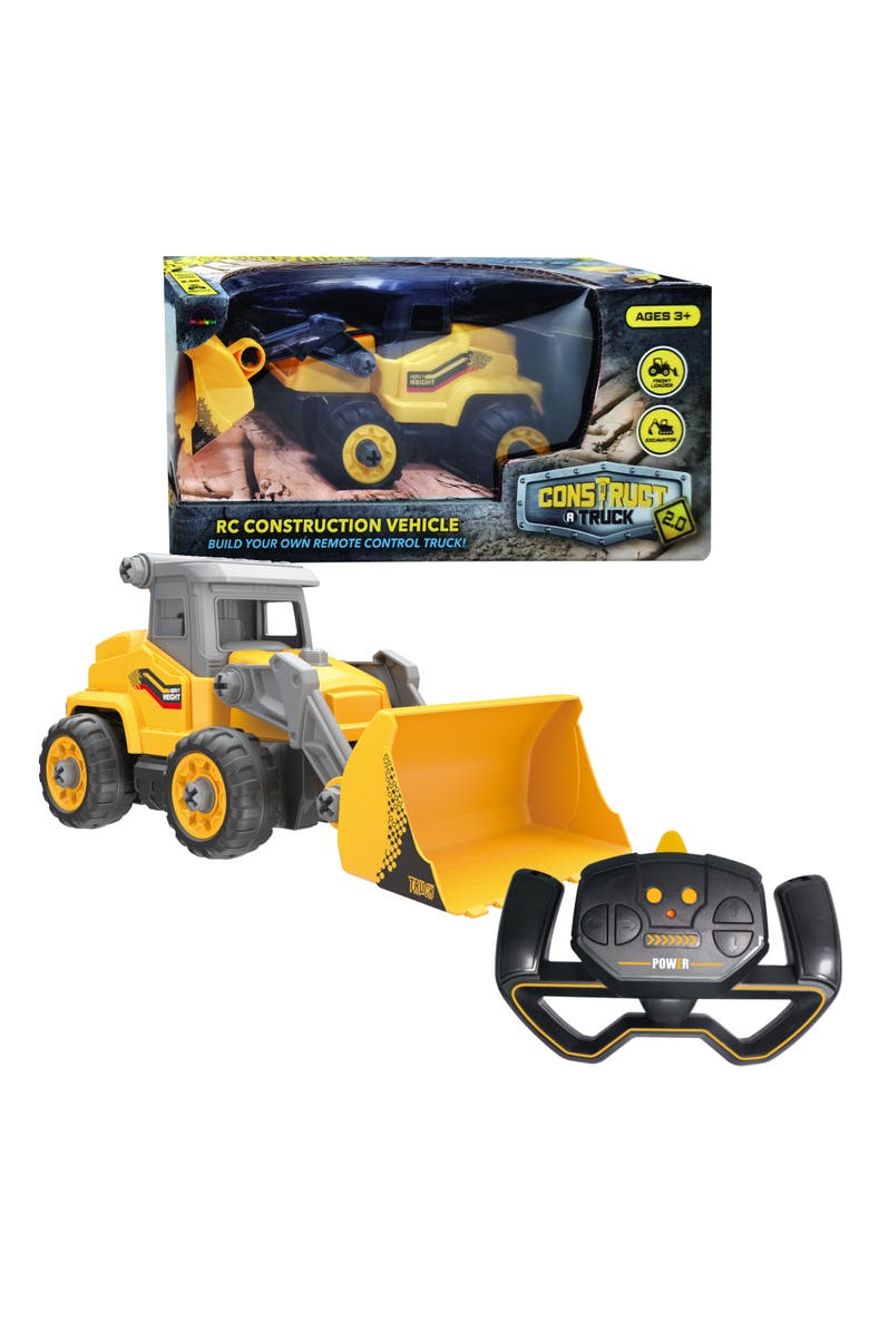 Mukikim Construct A Truck 2.0 Front Loader. Remote Control Take Apart Truck Toys For Kids. Educational STEM RC Car Building Set. Electric Bucket Loader Assemble Kit & Tool Included, Main, color, Yellow