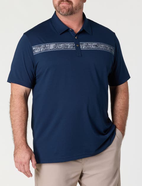 Big & Tall Heater Series Chest-Striped Polo Shirt