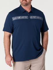 TravisMathew Fit By DXL Big & Tall Heater Series Chest-Striped Polo Shirt