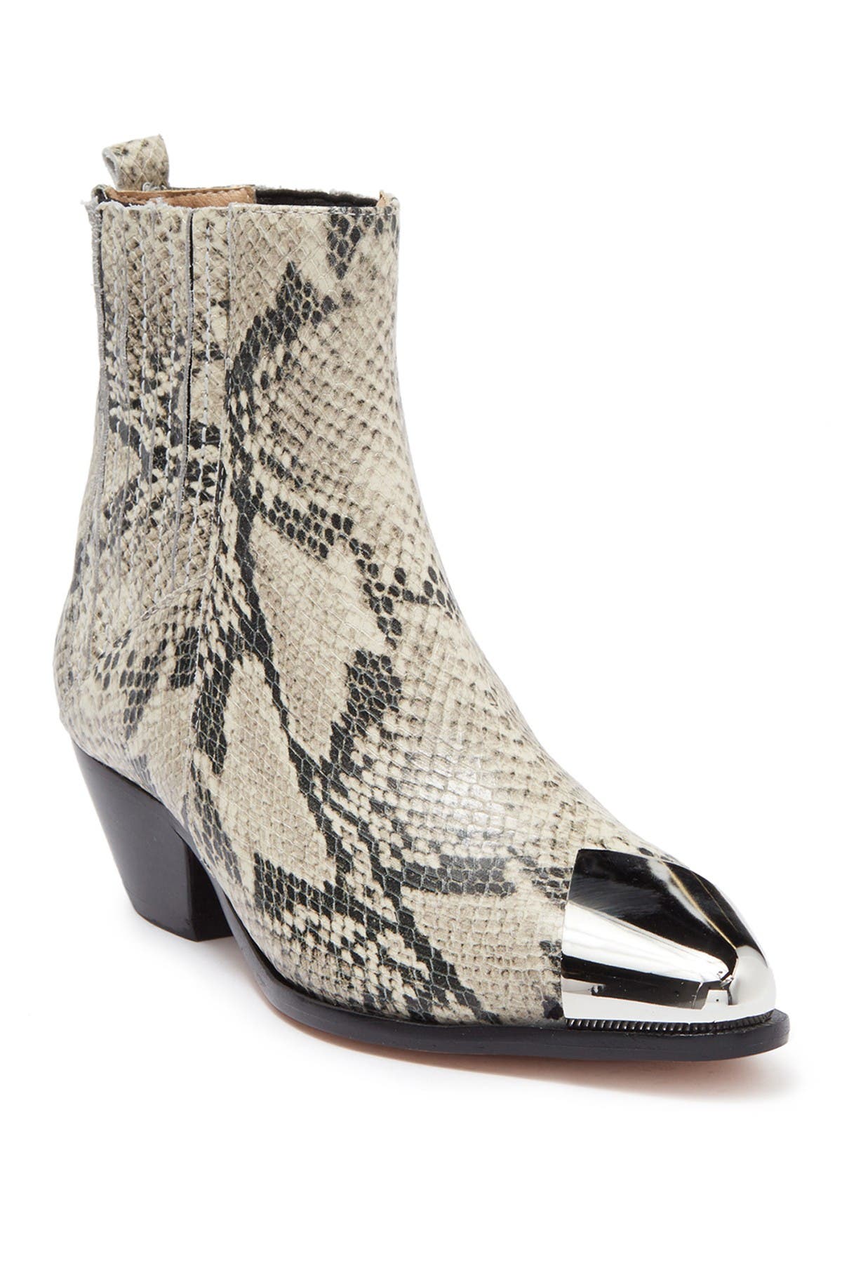 Schutz Luccyen Embossed Snake Skin Bootie, Main, color, 