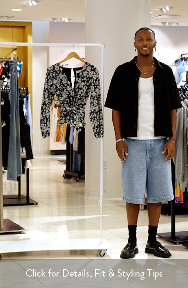 Minelli Floral Print Faux Wrap Top, sales video thumbnail