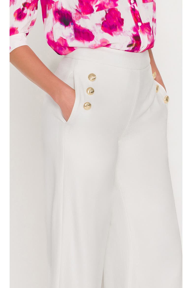 Medlyn Lightweight Crepe Pants, Alternate, color, white