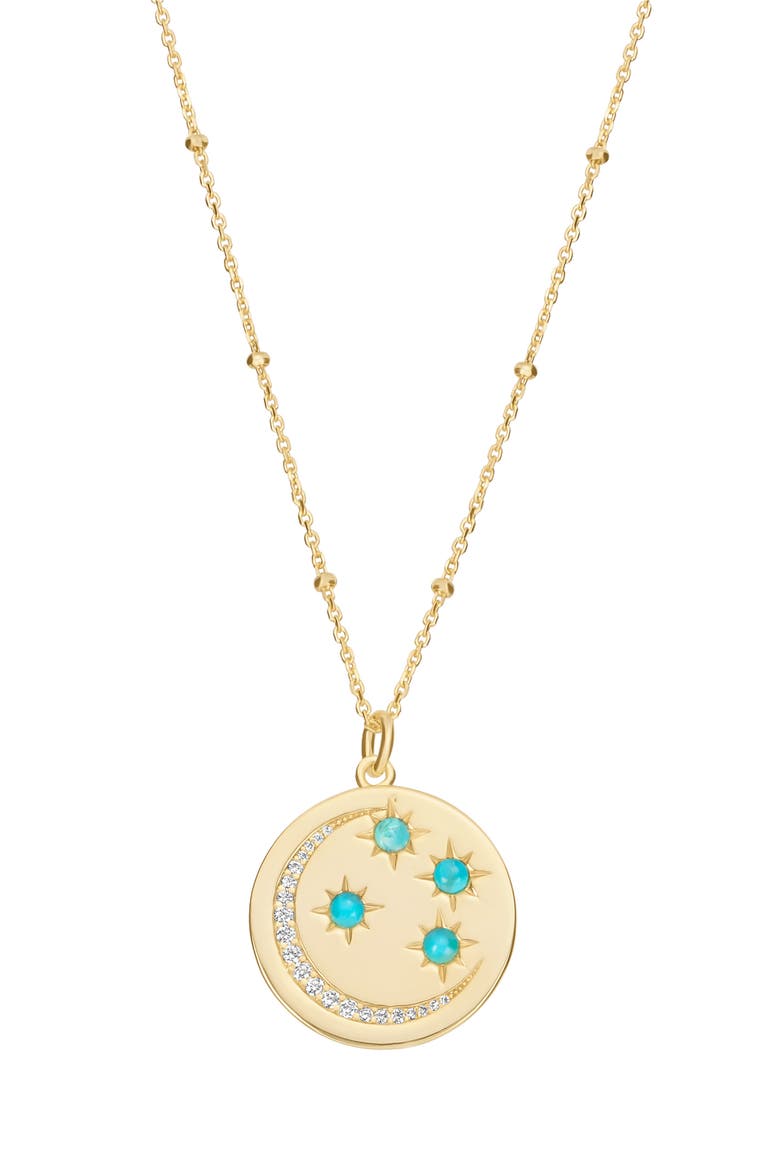 Moon Medallion Necklace, Main, color, GOLD
