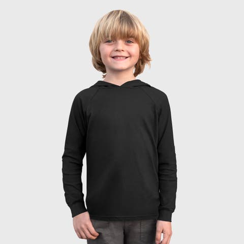 Medium-Weight 100% Cotton Long Sleeve Hooded Tee with Cuffs (Toddler, Little Kid & Big Kid)