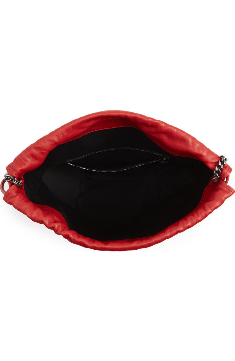 Saint Laurent Teddy Bandana Studded Leather Bucket Bag, Alternate, color,
