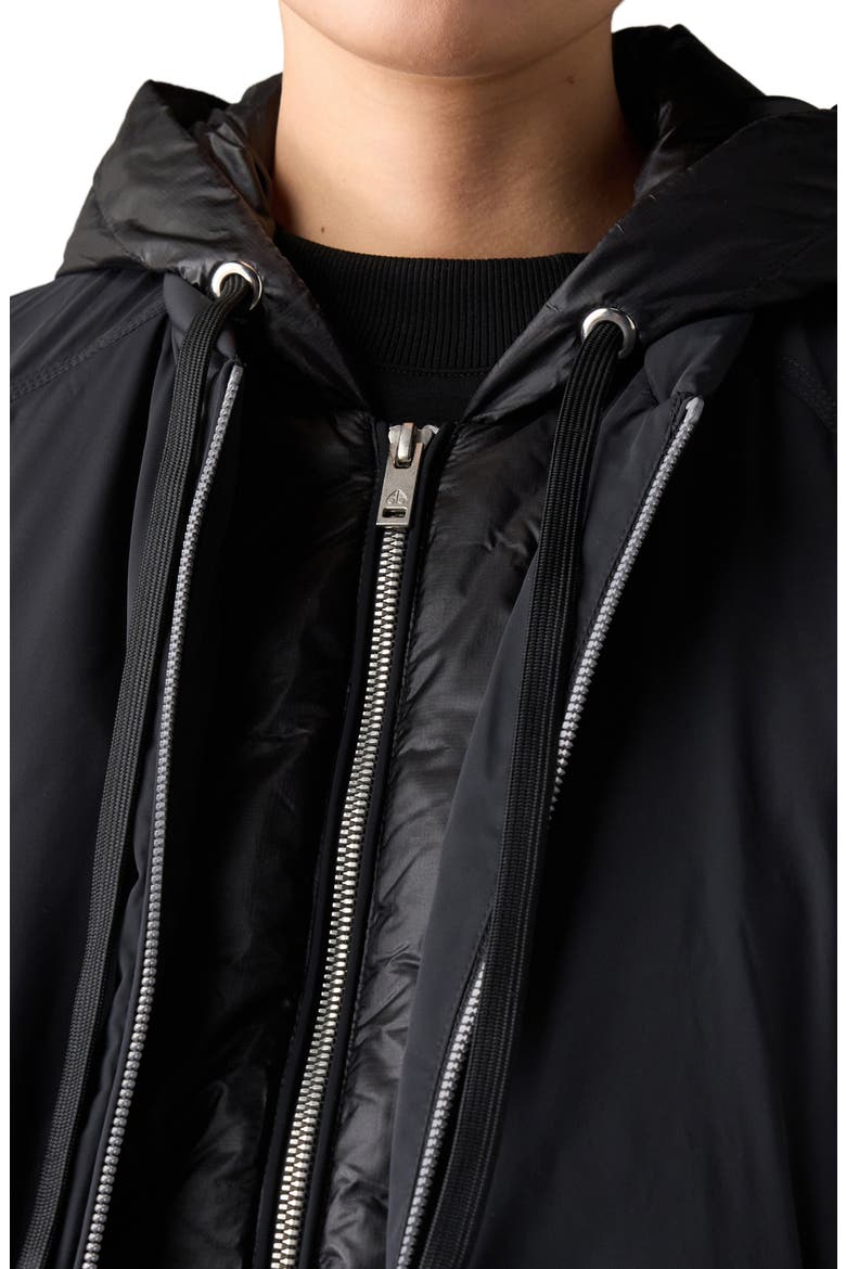 Tegan Water Repellent Layered Down Bomber Jacket, Alternate, color, BLACK