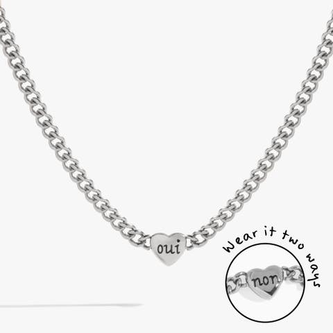 Oui Non Heart Inline Necklace
