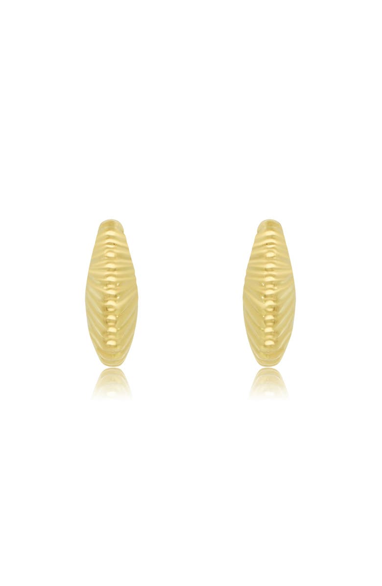 The Lovery Fine Jewelry Seashell C-Hoop Earrings, Alternate, color, Yellow Gold