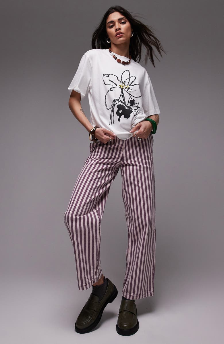 Topshop Floral Oversize Graphic T-Shirt, Alternate, color, 