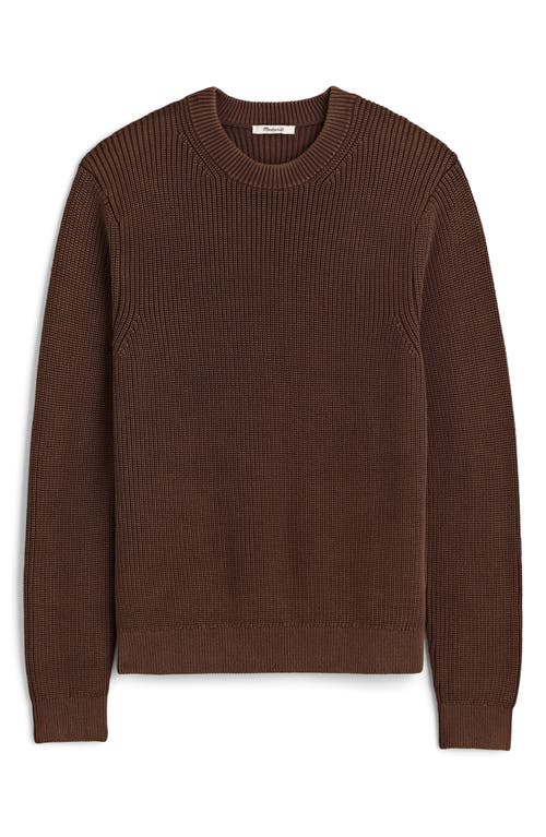Madewell Shaker Stitch Crewneck Sweater In Brown