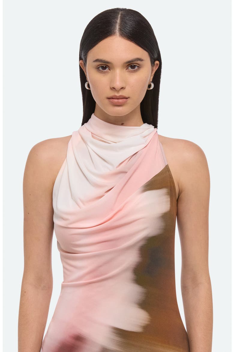 Batik Print Ruched Sleeveless Top, Alternate, color, PINK MULTI