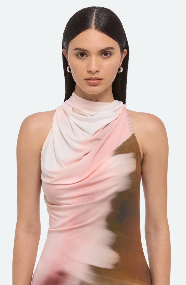 Helmut Lang Batik Print Ruched Sleeveless Top, Alternate, color, Pink Multi