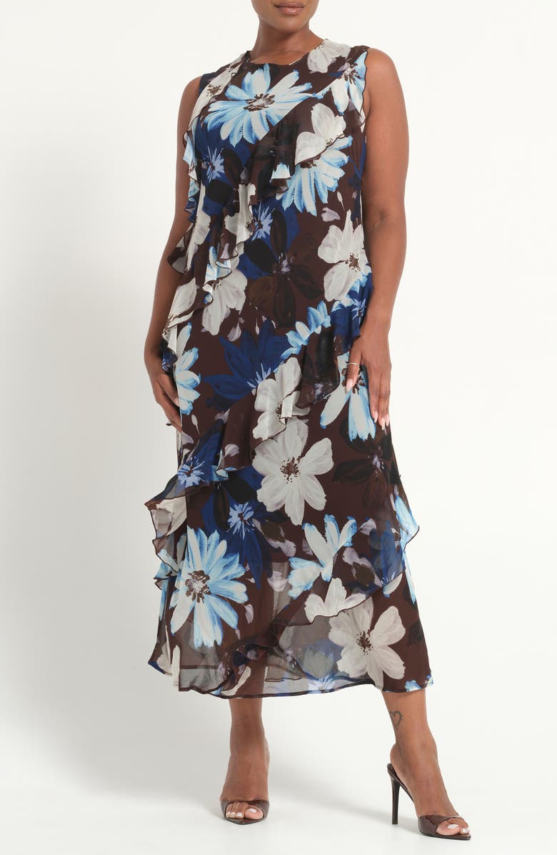 Estelle Aveline Floral Print Sleeveless Dress, Main, color, 