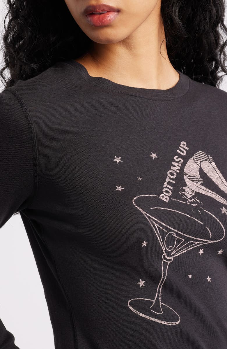 Re/Done Bottoms Up Graphic T-Shirt, Alternate, color, Washed Black