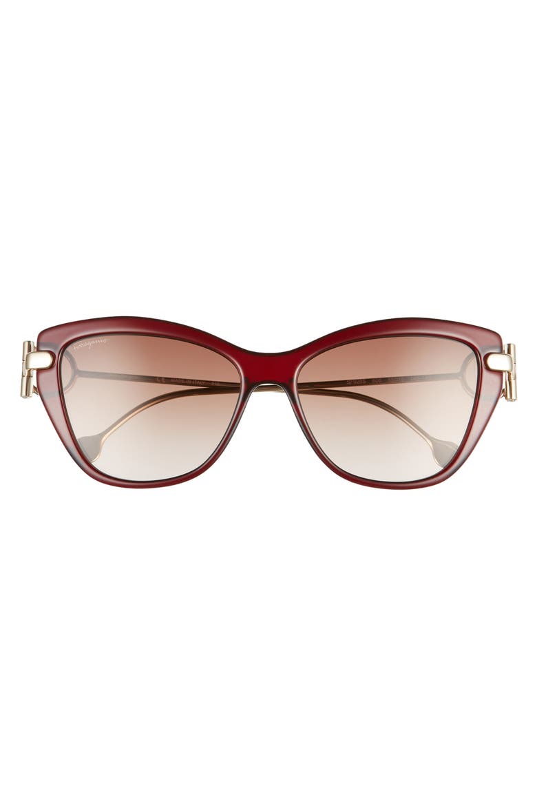 55mm Cat Eye Sunglasses, Alternate, color, WINE