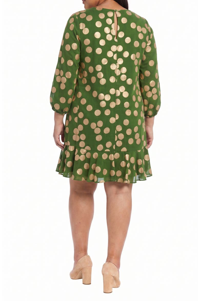 High-Low Flounce Hem Shift Dress, Alternate, color, GREEN/ TAN