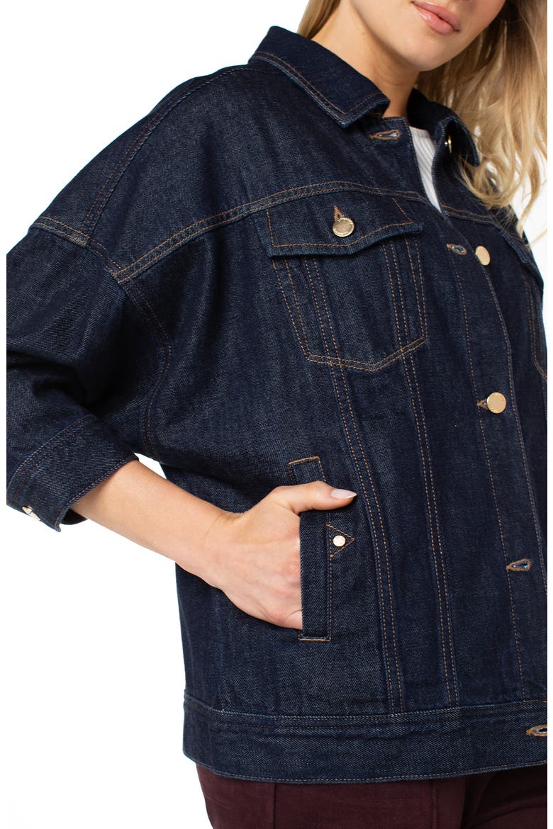 Drop Shoulder Denim Jacket, Alternate, color, INDIGO RINSE