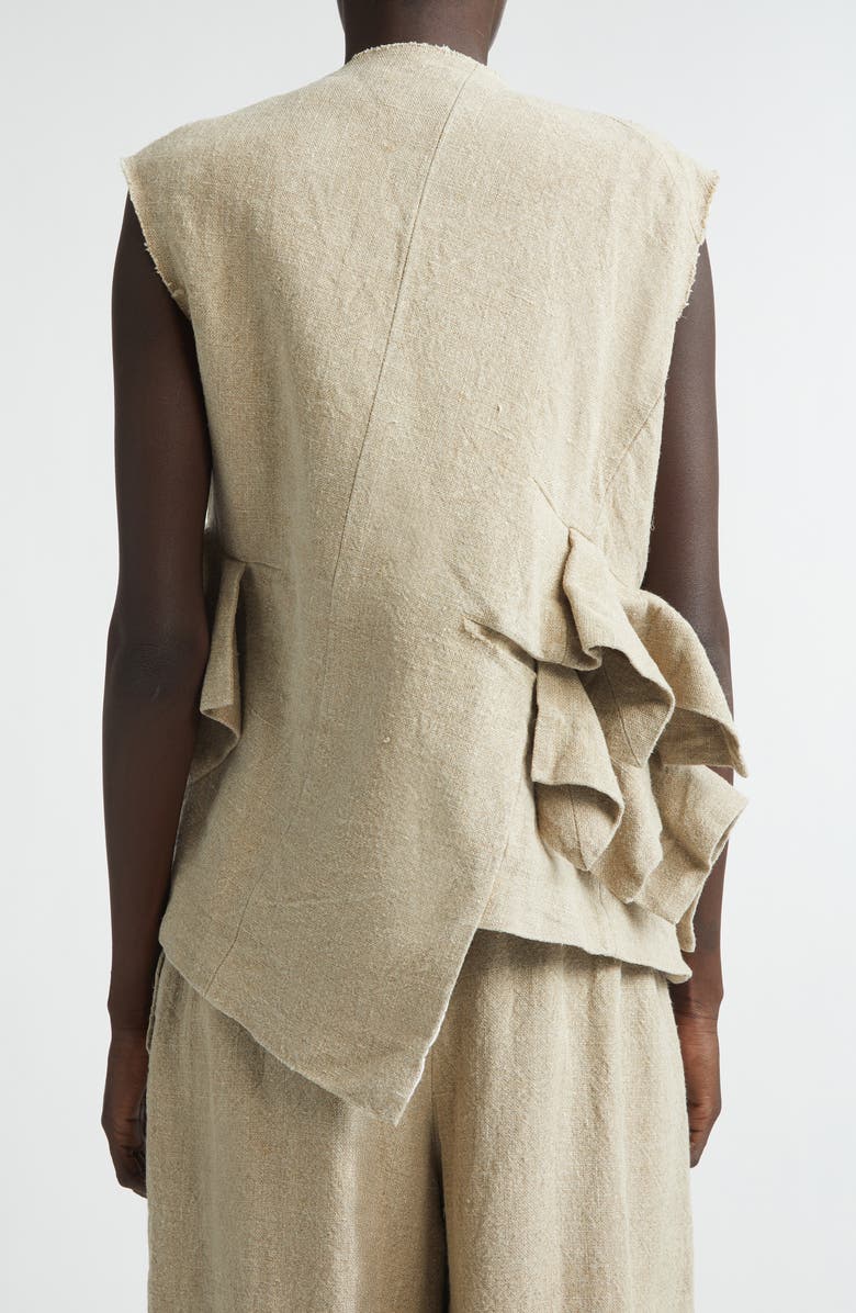 Comme des Garçons Asymmetric Heavyweight Linen Canvas Vest, Alternate, color, Ecru