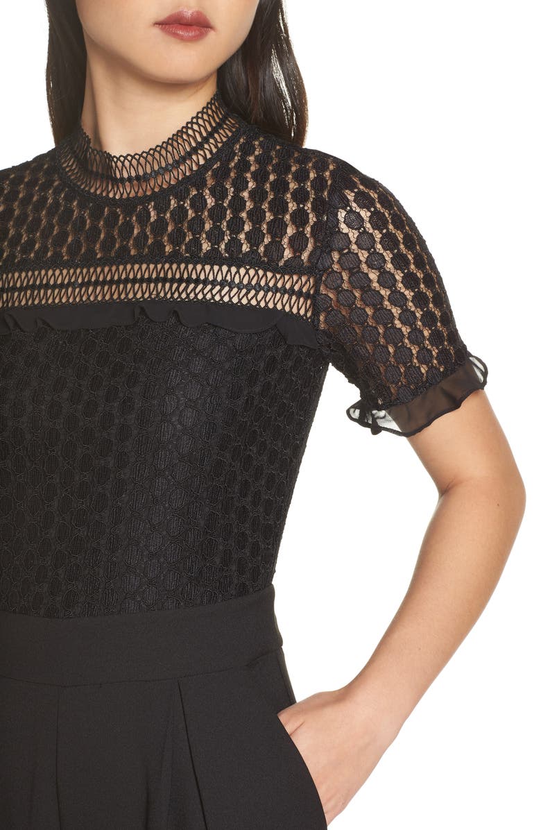 Chelsea28 Lace Cropped Jumpsuit, Alternate, color, 