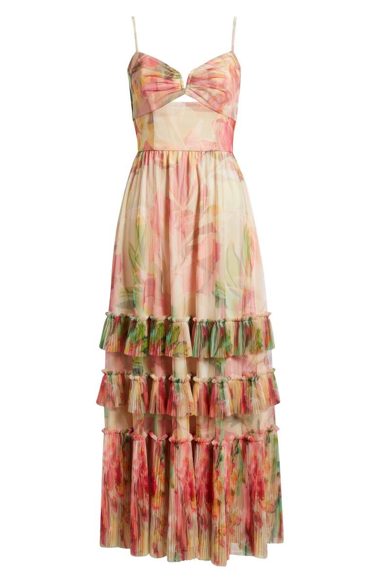 Hutch Tiered Mesh Maxi Sundress, Alternate, color, Taupe Floral