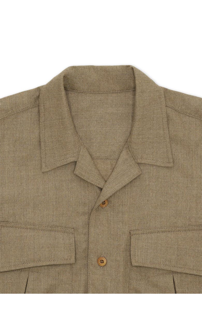 Fortela Fox Virgin Wool Overshirt, Alternate, color, Olive
