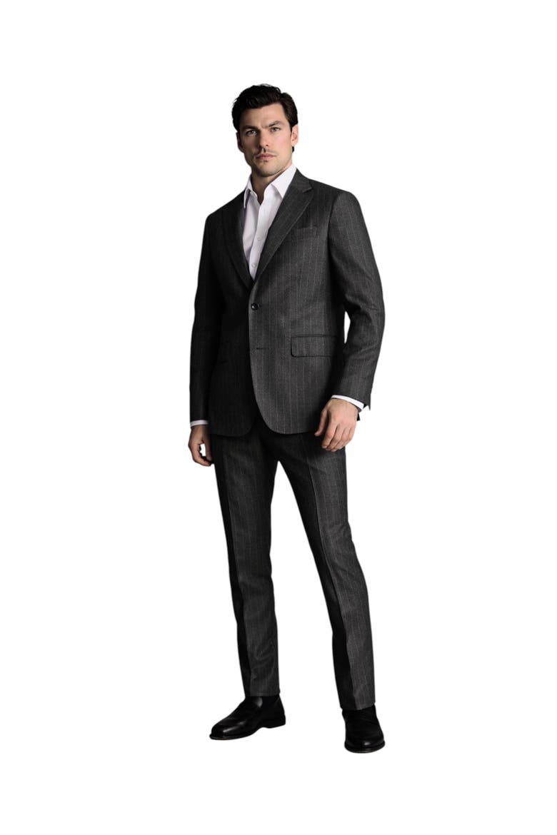 Slim Fit Italian Flannel Suit Pants, Alternate, color, Charcoal Grey