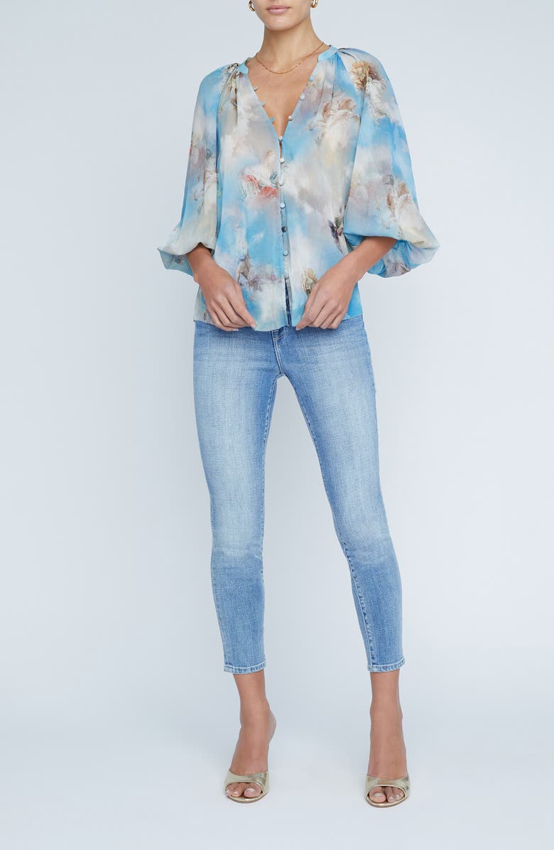 L'AGENCE Teagan Puff Sleeve Top, Alternate, color, 