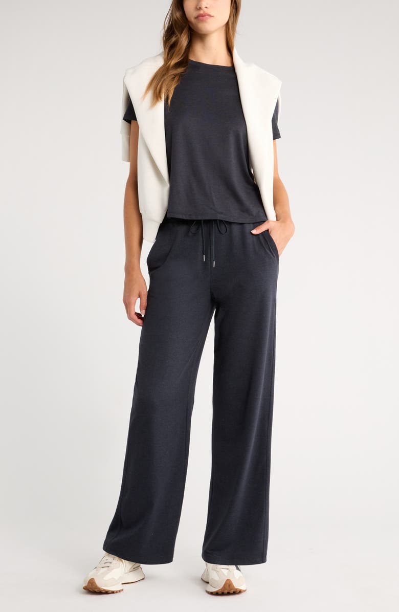 Zella Restore Soft Lite Relaxed Tee, Alternate, color, Black