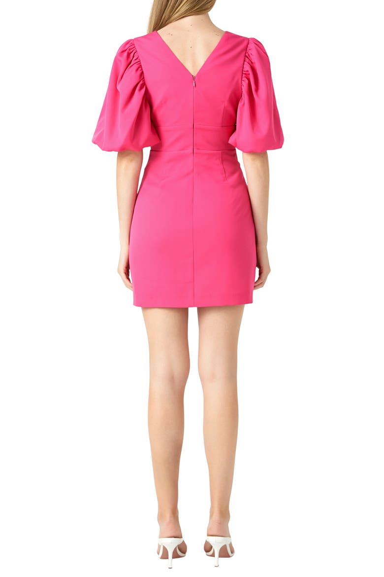 Puff Sleeve Cutout Minidress, Alternate, color, PINK