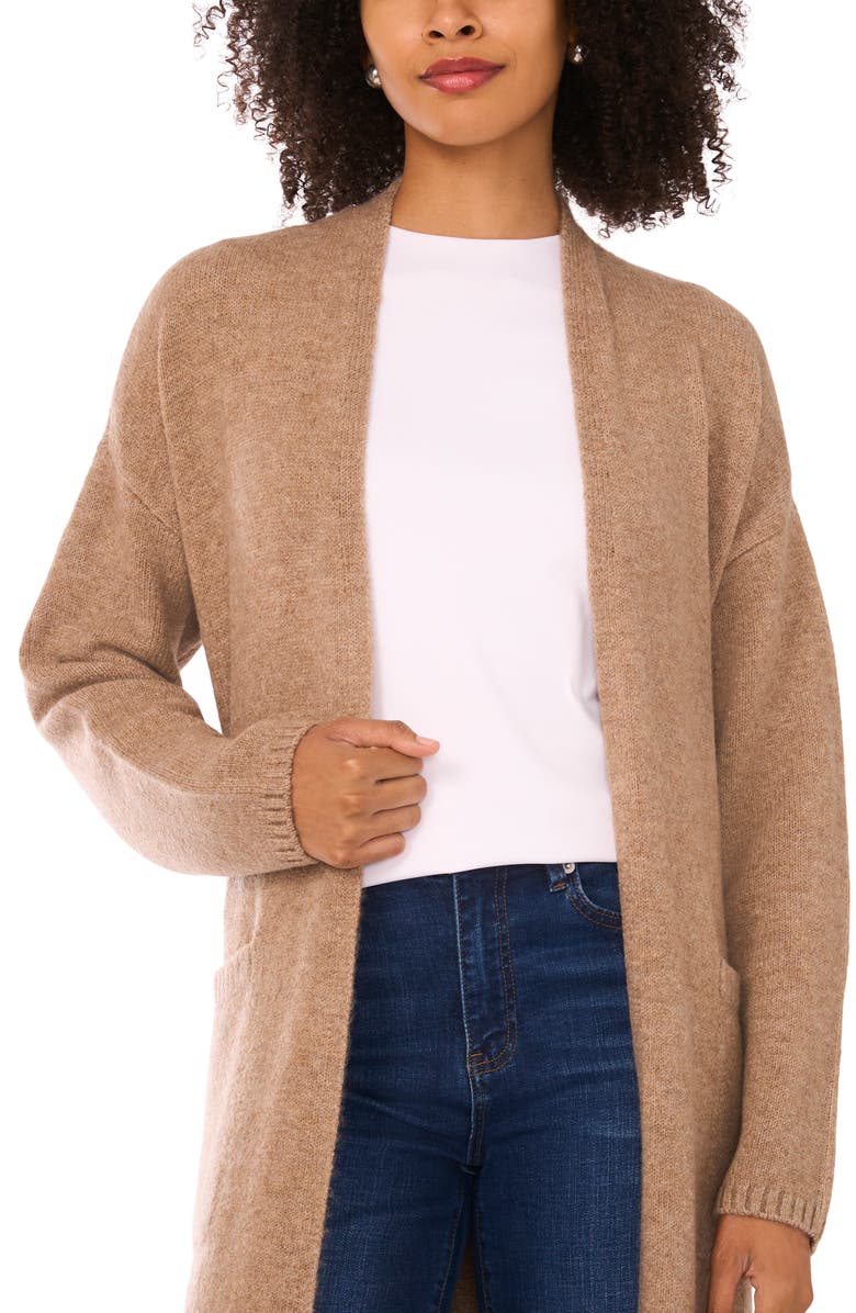 Halogen<sup>®</sup> Tie Waist Longline Cardigan, Alternate, color, Taupe