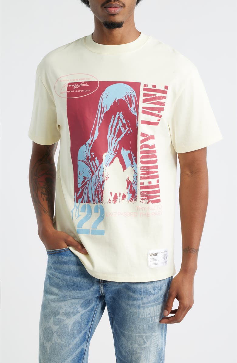 MEMORY LANE Runnin' Past Cotton Jersey Graphic T-Shirt, Main, color, Off White