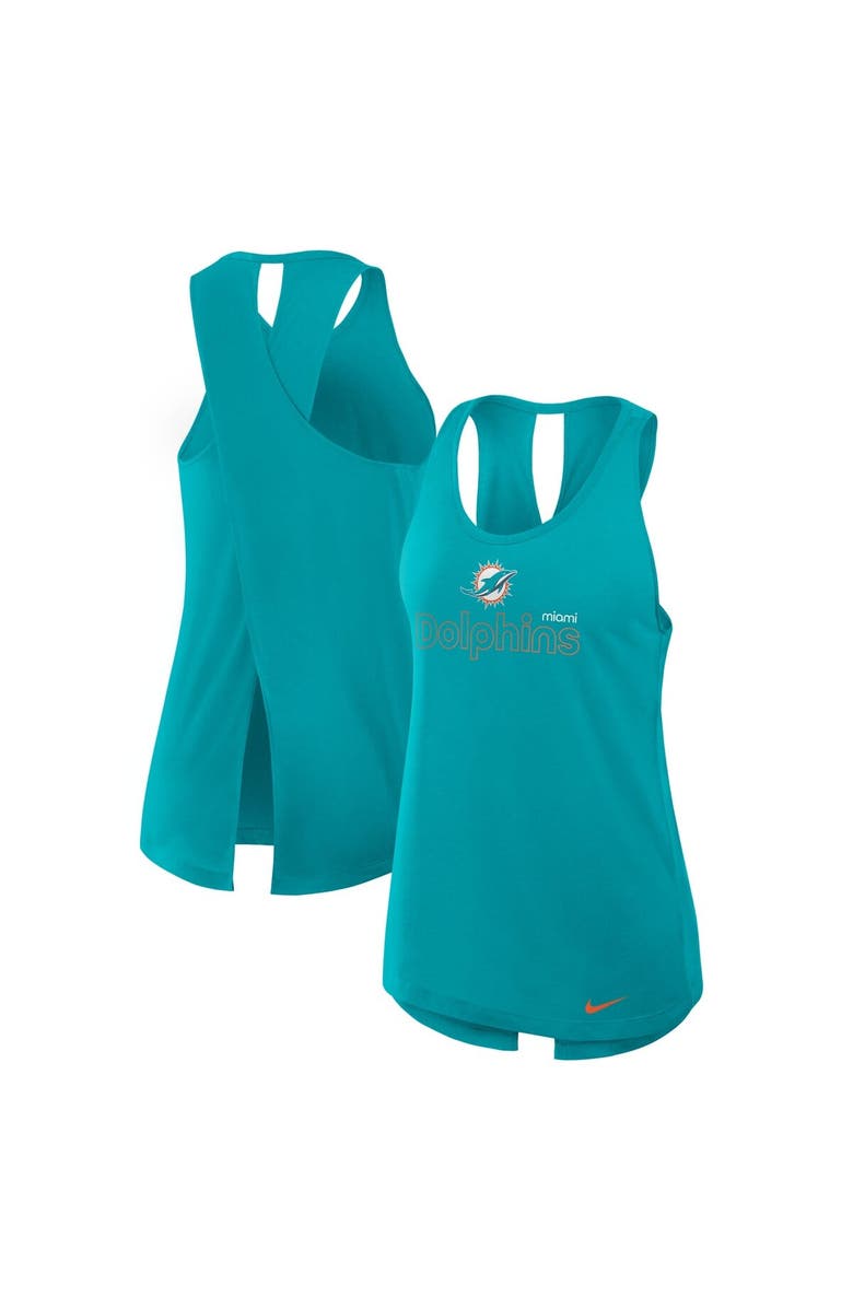 Nike Women's Nike Aqua Miami Dolphins Crossback Performance Tank Top, Main, color, Aqua
