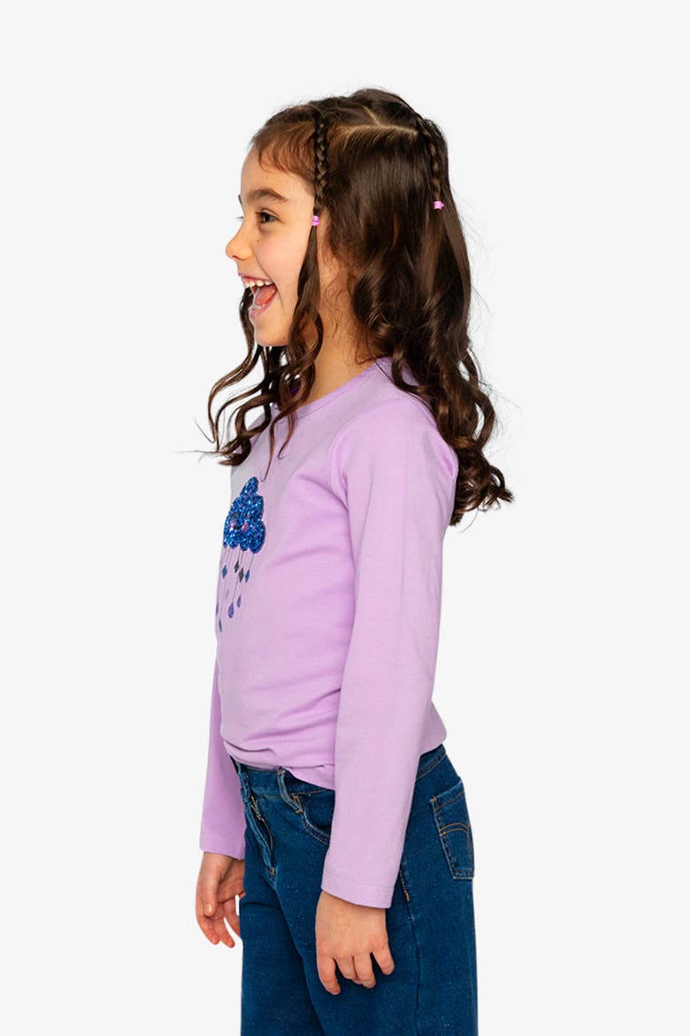 Organic Cotton Sequined Cloud Jersey T-Shirt, Alternate, color, Violet
