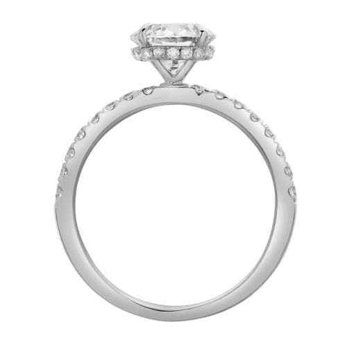 Luvmyjewelry Amore 14k Gold Round Cut Lab Grown Diamond Hidden Halo Engagement Ring In 14k White Gold