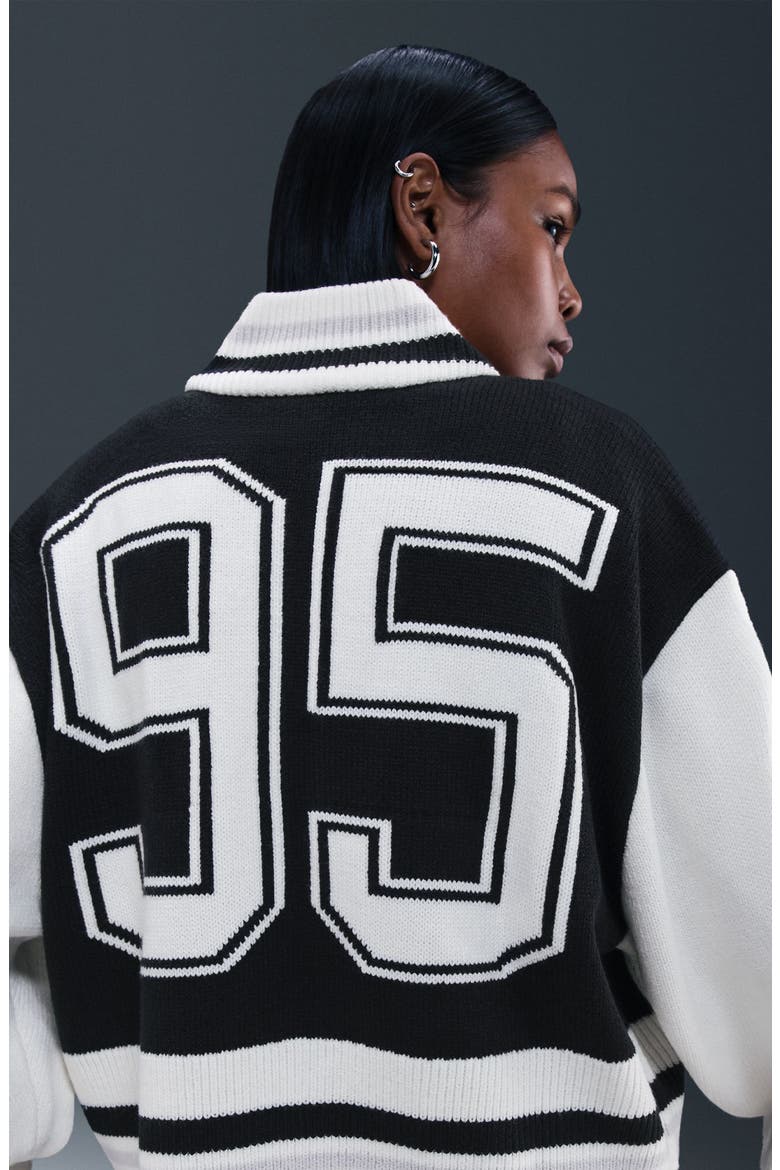 Sportswear Street Bomber Cardigan, Alternate, color, 010 BLACK/SAIL