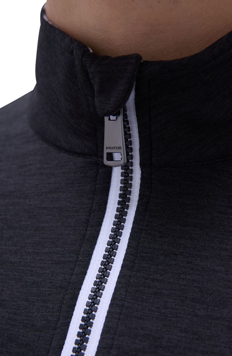 Bugatchi Quarter Zip Performance Pullover, Alternate, color, Black