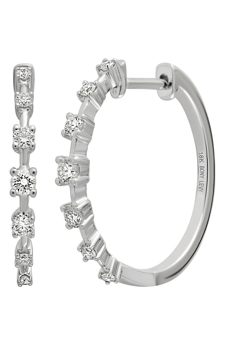 Bony Levy Rita Diamond Hoop Earrings, Main, color, 18K White Gold