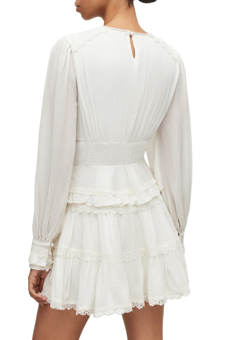 Zora Long Sleeve Minidress, Alternate, color, CHALK WHITE