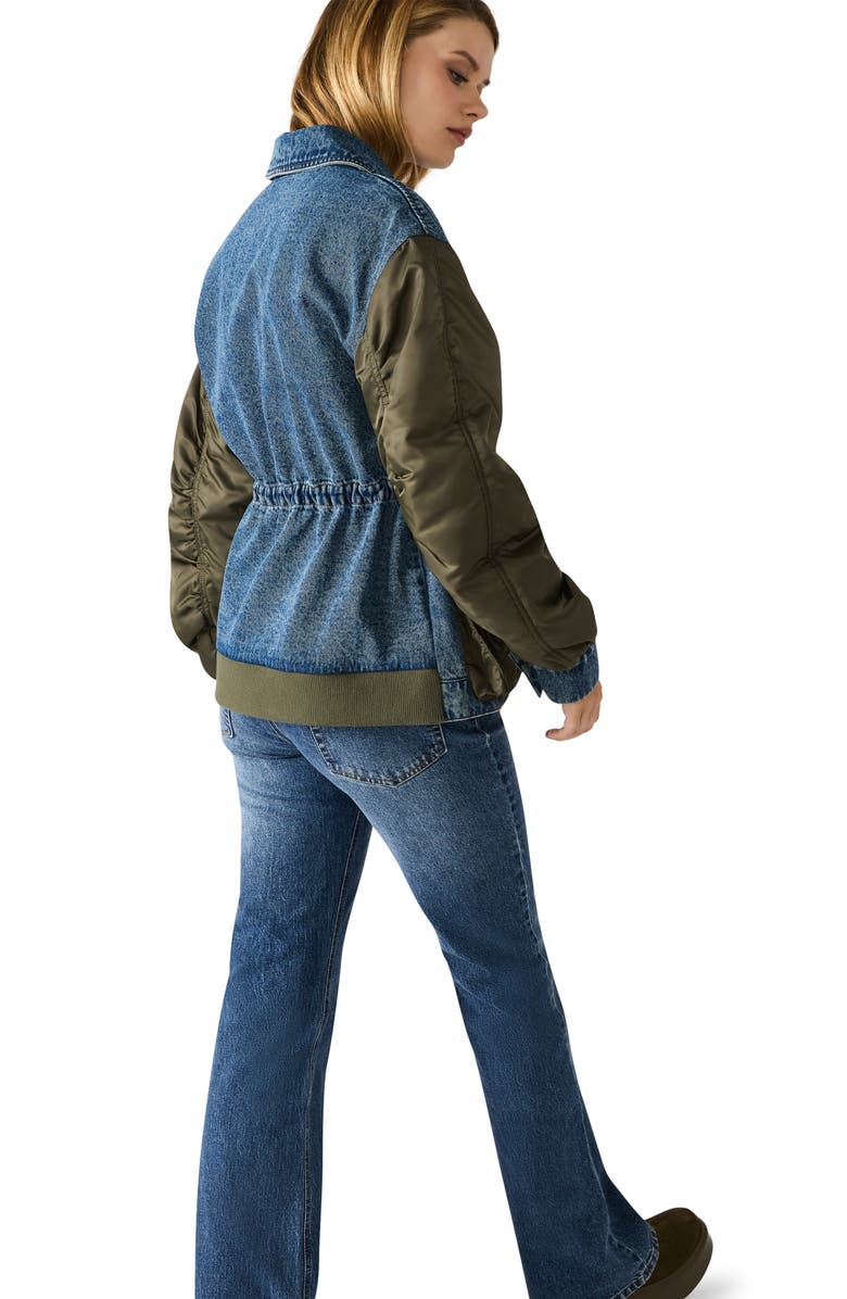 Steve Madden Joie Mixed Media Jacket, Alternate, color, Dark Navy